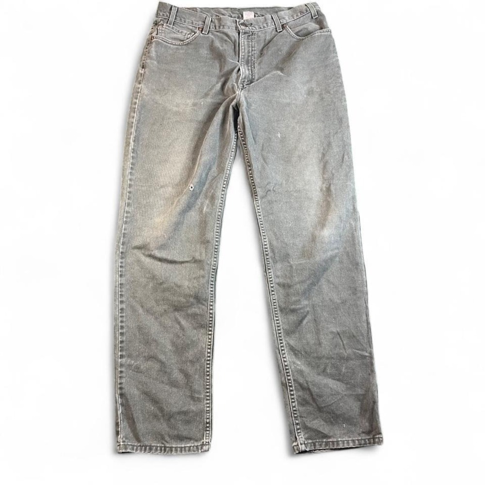 Vintage Levi's 550 Relaxed Fit Gray Jeans USA Made Distressed Faded 38x32